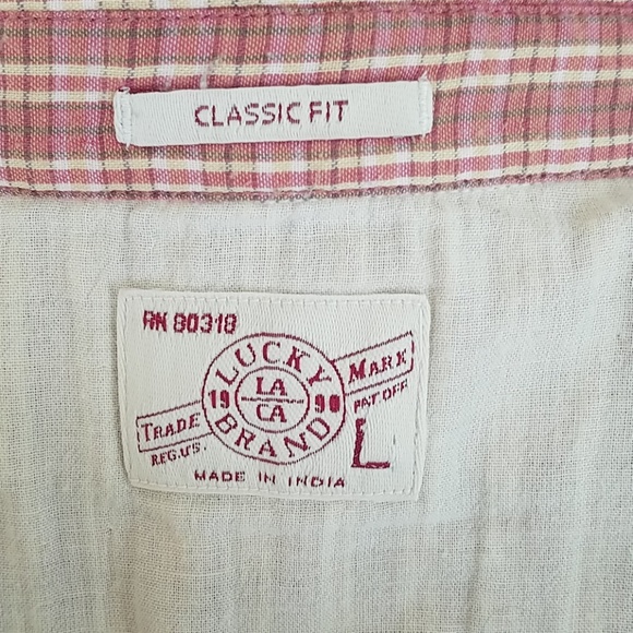 Lucky Brand Mens Plaid Short Sleeve Shirt Large - Picture 5 of 5